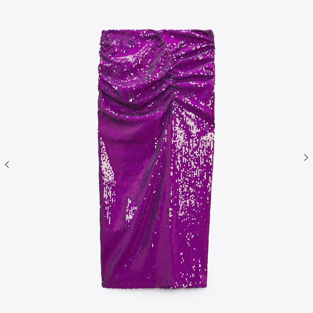 Zara purple sequin skirt NWT